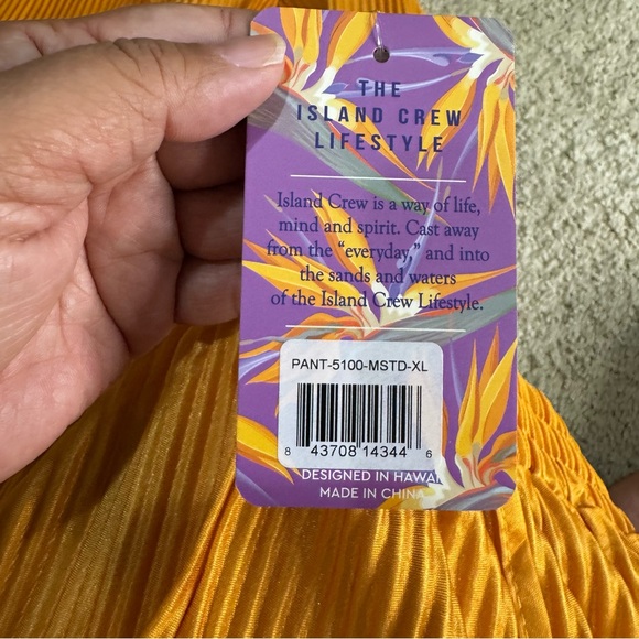 NWT Island Crew Hawaii Womens Mustard Yellow Wide-Leg Pants XL - Picture 11 of 12